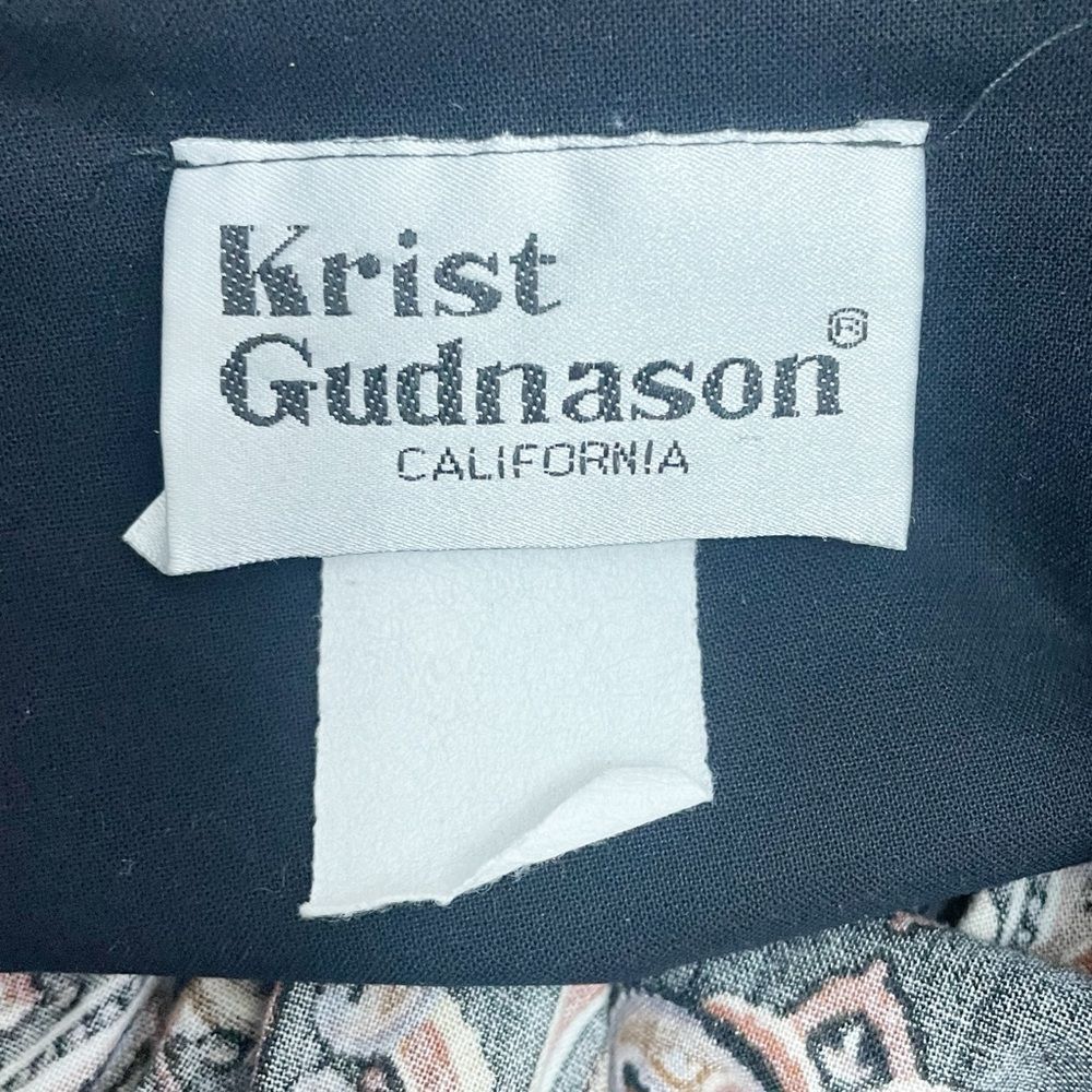 Krist Gudnason California Boho House Dress Size Large Black Paisley Caftan MuMu - Picture 10 of 13